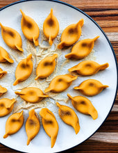 Load image into Gallery viewer, Pasta: Pumpkin Scarpinocc with Brown butter, Sage and Hazelnut
