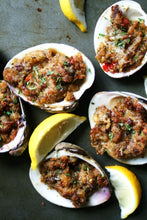 Load image into Gallery viewer, Long Island Local - CLAMS: Little Necks with spicy &#39;Nduja broth  &amp; Baked Stuffed Clams

