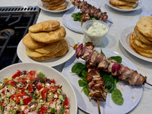 Load image into Gallery viewer, Greek Souvlaki Kebabs &amp; Homemade Pita
